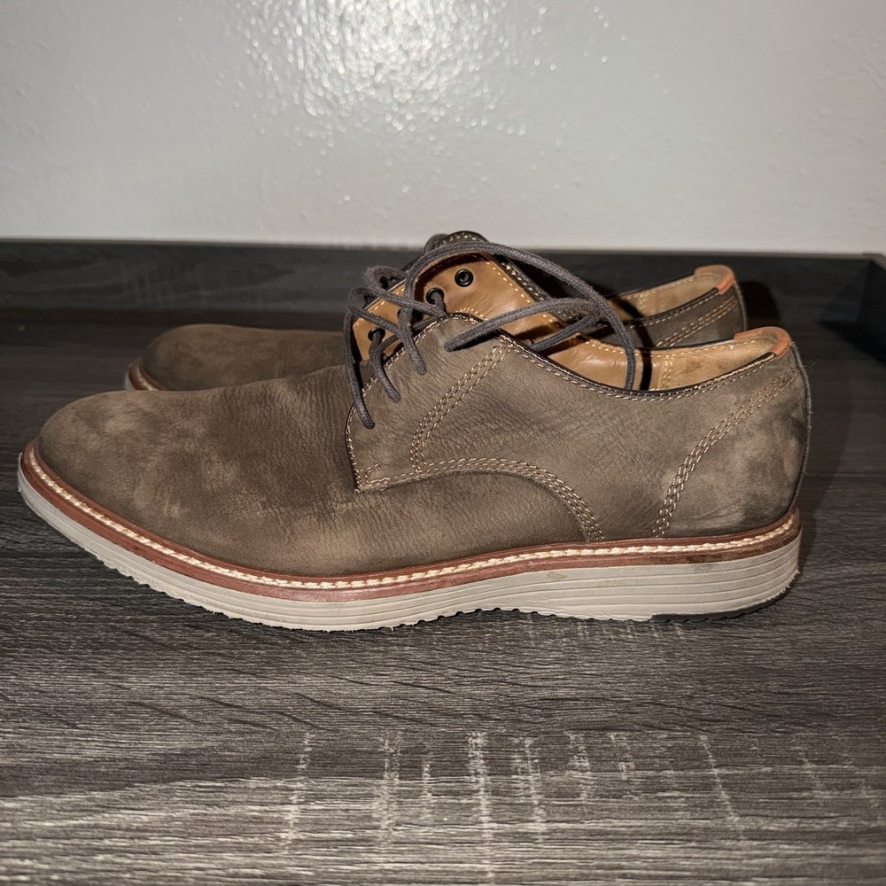 Johnston & Murphy TRUFOAM Men's 10.5 Leather Sneaker Brown Lace Up Cushioned